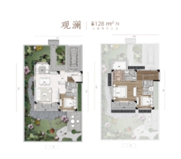 蓝城春风江南3室2厅1厨3卫建面128.00㎡