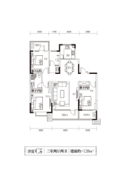 鲁商·东阿喜园3室2厅1厨2卫建面128.00㎡