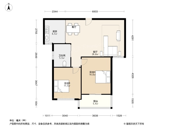 钟山花园城户型图