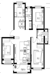 国仕九如3室2厅1厨2卫建面112.00㎡