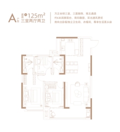 悦熙府3室2厅1厨2卫建面125.00㎡