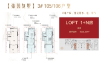 【臻园复墅】3#105、106户型