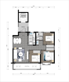 百蕊·书香门第3室2厅1厨1卫建面99.00㎡