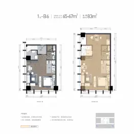 华侨城碧云1号建面65.00㎡