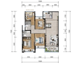 龙光龙湖·双龙天著4室2厅1厨2卫建面119.00㎡