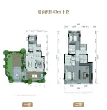 万科·四季都会下叠四室两厅一厨四卫 建面143平