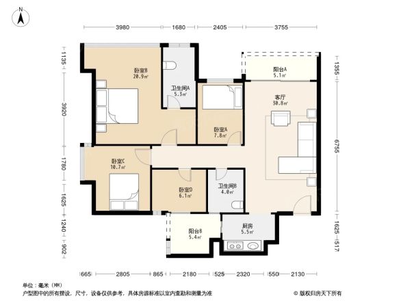 凯蓝滨江华府户型图
