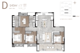 融创龙宸映4室2厅1厨2卫建面143.00㎡