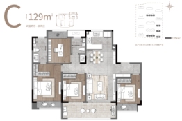 融创龙宸映4室2厅1厨2卫建面129.00㎡