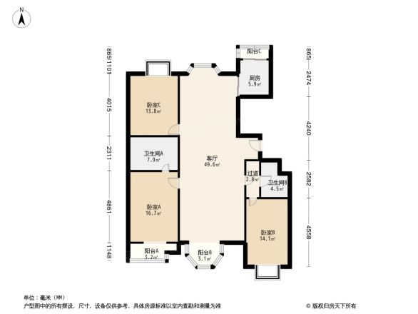 世纪城观山园户型图