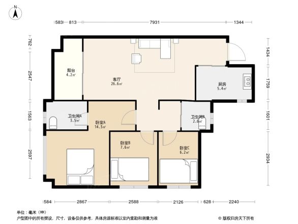 万科金域缇香户型图