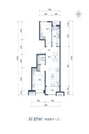 隆基泰和·紫樾宸府2室2厅1厨1卫建面87.00㎡