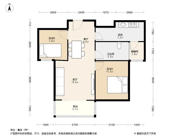 亨泰花园A户型图