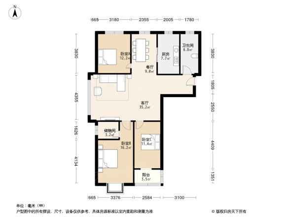 亨泰花园A户型图
