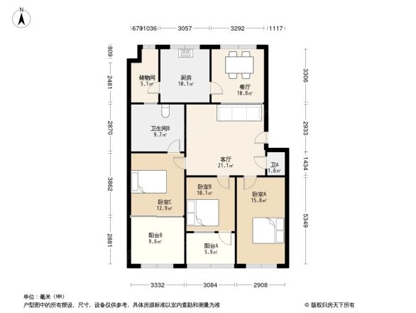 国税局宿舍(北海路)户型图