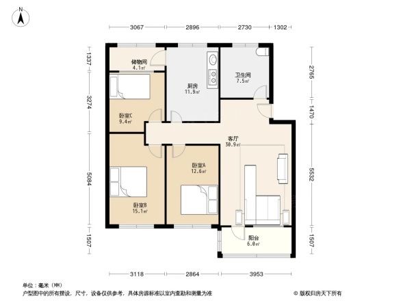 国税局宿舍(北海路)户型图