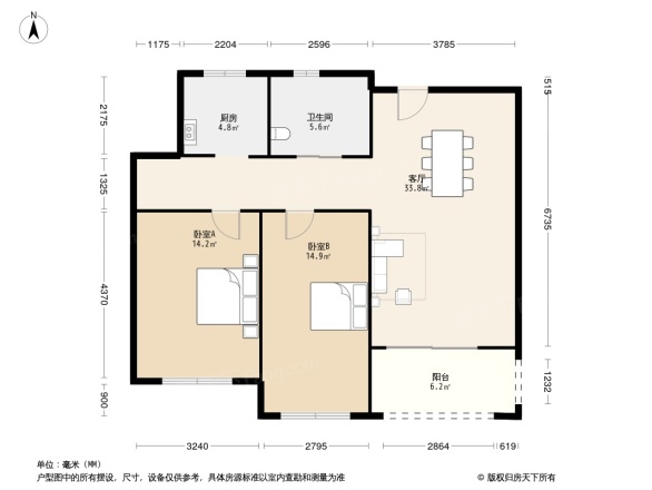 威高花园熙和苑户型图
