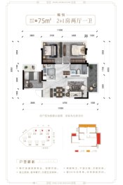 华润置地江南中心3室2厅1厨1卫建面75.00㎡