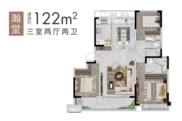 金科华都·学林府3室2厅1厨2卫建面122.00㎡