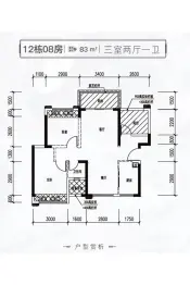 龙腾水岸花园3室2厅1厨1卫建面83.00㎡