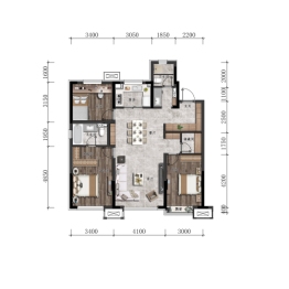 佳兆业·时光道3室2厅1厨2卫建面126.00㎡