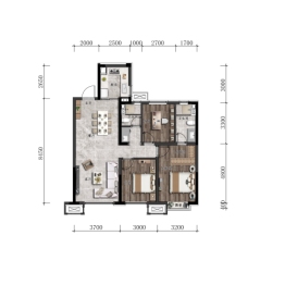 佳兆业·时光道3室2厅1厨2卫建面106.00㎡