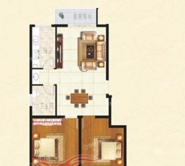 鼎胜 御景苑2室2厅1厨1卫建面90.19㎡