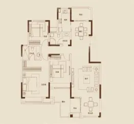 泰宏国际城3室2厅1厨2卫建面150.90㎡