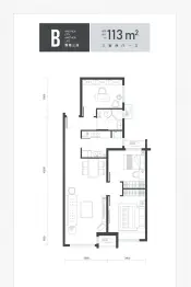 富力又一城3室2厅1厨1卫建面113.0㎡