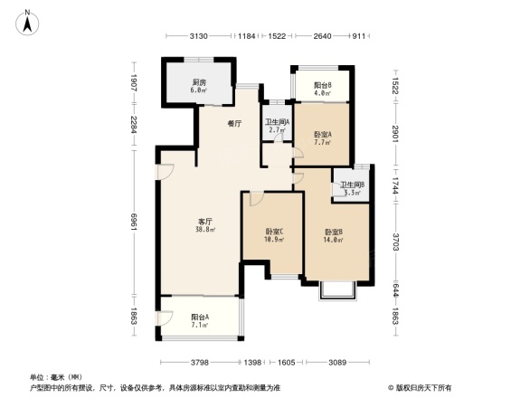 观海澜庭小区户型图