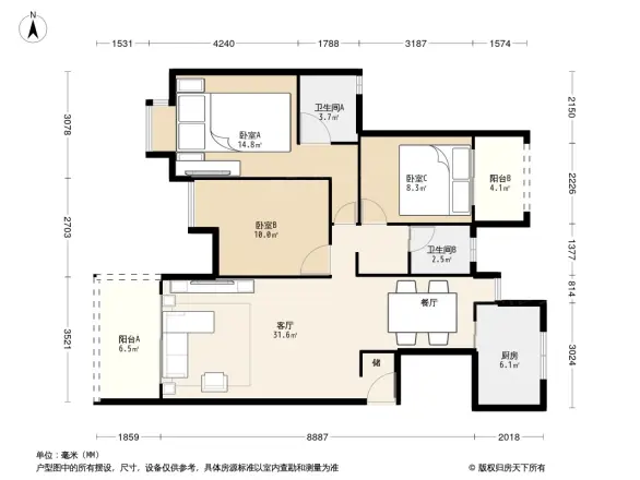 观海澜庭小区户型图