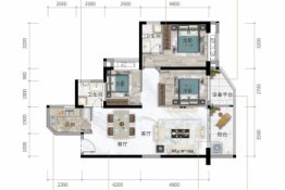 海悦城市广场3室2厅1厨2卫建面99.00㎡