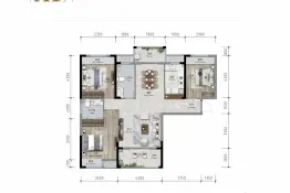 方鹏·航天城3室2厅2卫建面122.5㎡