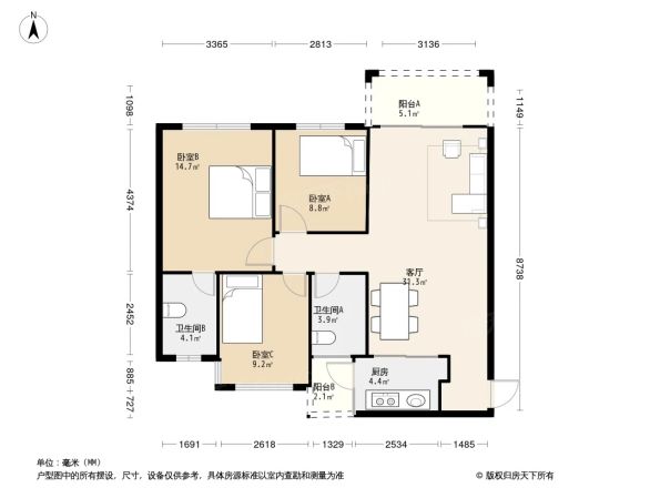 奥园瀚林朗庭户型图