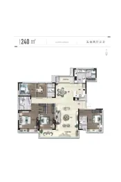碧桂园东宸源著5室2厅1厨3卫建面240.0㎡