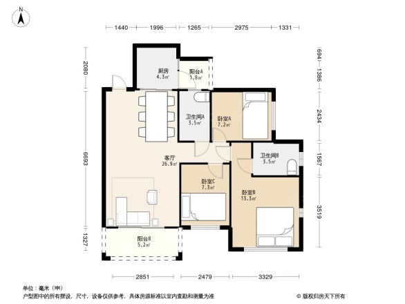 奥园瀚林朗庭户型图