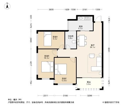 奥园瀚林朗庭户型图