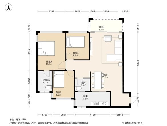 奥园瀚林朗庭户型图