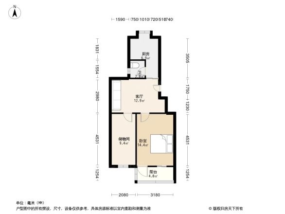 京山北路土地局宿舍户型图