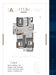 方华苑3室2厅1厨2卫建面111.80㎡