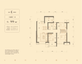 格调榴园3室2厅1厨1卫建面99.00㎡