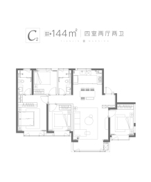 天津瑞府4室2厅1厨2卫建面144.0㎡