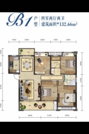 加泰·铂金湾4室2厅1厨2卫建面132.66㎡