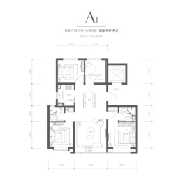 和光悦府4室2厅1厨2卫建面120.00㎡