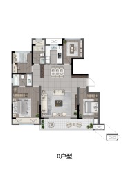 高贤云庭4室2厅1厨2卫建面134.00㎡