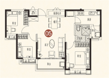 汉寿恒大御府19#05户型 106.55m2