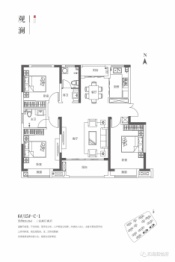 和海和悦府3室2厅1厨2卫建面125.31㎡