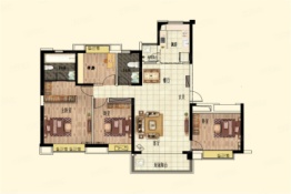 常德恒大天玺4室2厅1厨2卫建面172.00㎡