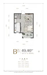 兆鑫云著1室1厅1厨1卫建面49.46㎡