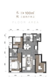 绿城柳岸晓风3室2厅1厨2卫建面100.00㎡